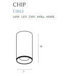 LED ceiling luminaires - Maxlight Chip Ceiling Lamp Black 4000K 8W C0163. - product 8
