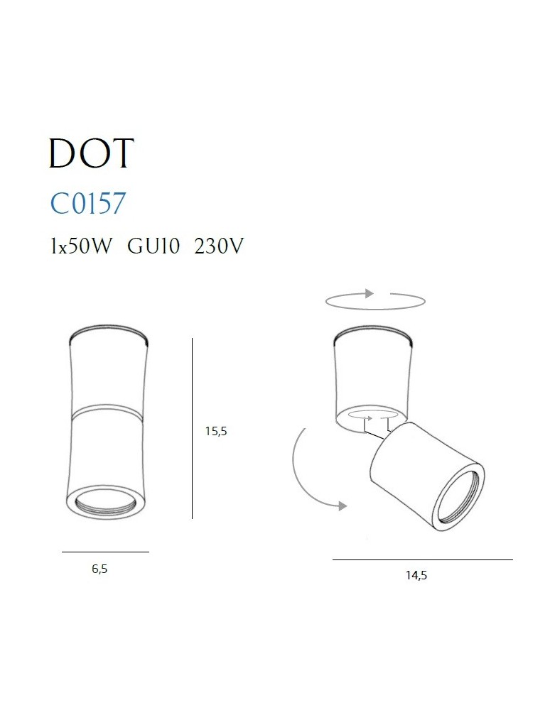 Ceiling spotlights - Maxlight Dot 6.5cm 1xGU10 Black C0157 - product kolory-swiatla.pl 4
