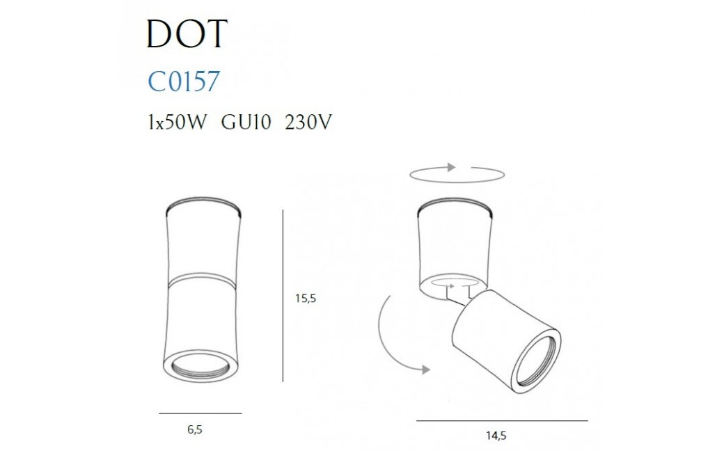 MAXlight Dot 6,5cm 1xGU10 Czarny C0157