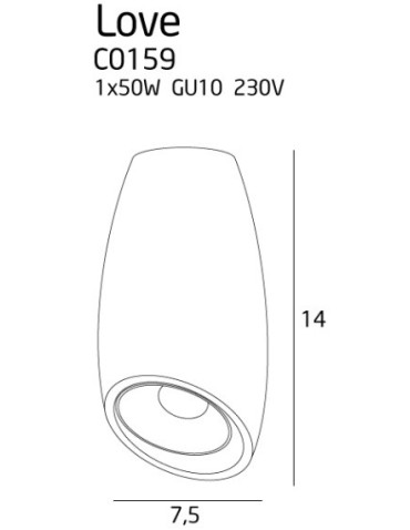 Maxlight Lampa Sufitowa Love Czarny C0159 - produkt 2