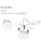 Flush-mounted hermetic lamps - Maxlight Plazma recessed luminaire White IP54 H0089. - product 3