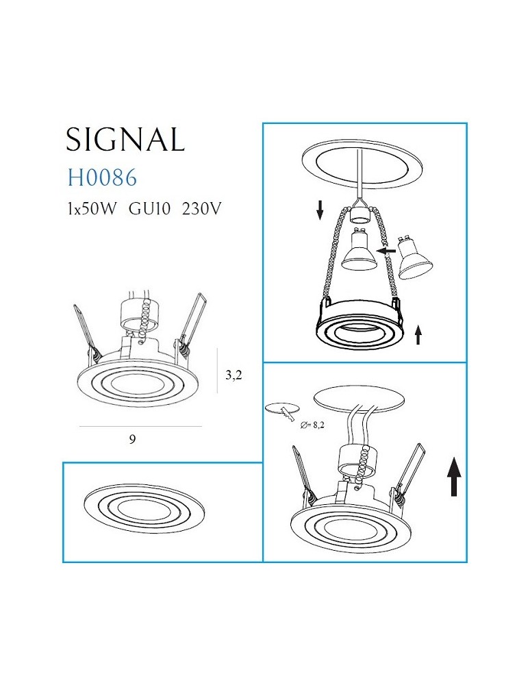 Round flush-mounted lamps - Maxlight Signal I Flush Mounting Black H0086 - product kolory-swiatla.pl 4