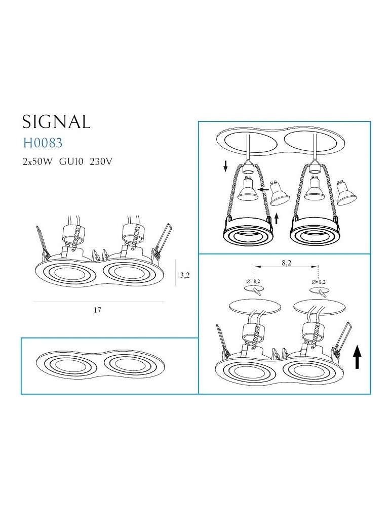 Round flush-mounted lamps - Maxlight Signal II Flush Mount White H0083. - product kolory-swiatla.pl 3