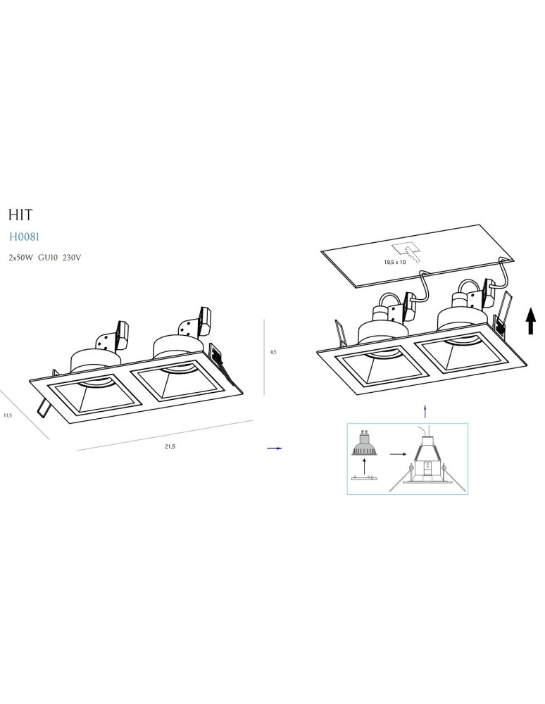 Square flush-mounted lamps - Maxlight Hit II Flush Mount White H0081. - product kolory-swiatla.pl 3