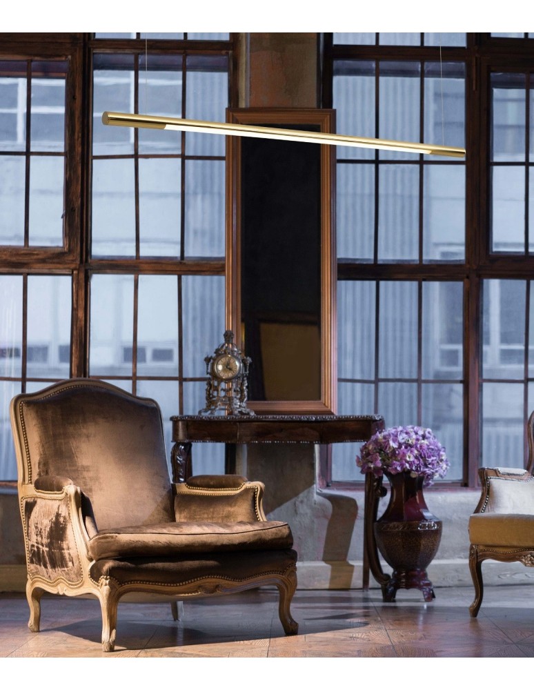 Pendant lamps over the island - Maxlight Organic Horizon 100cm Gold P0356 Pendant Lamp. - product kolory-swiatla.pl 2