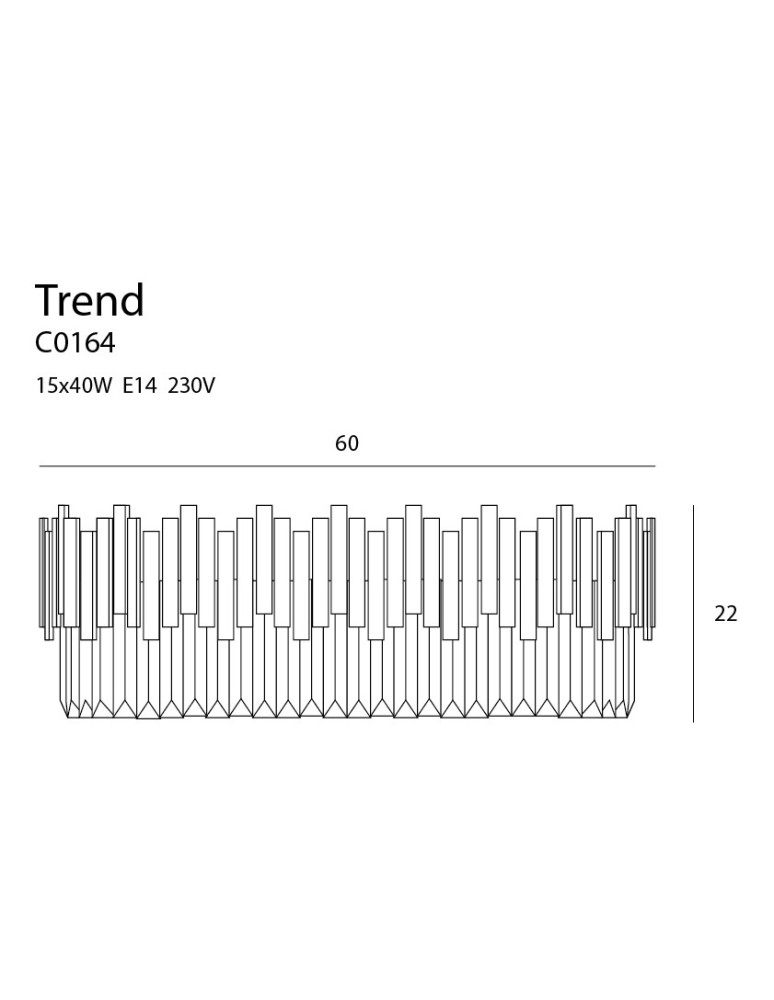 Ceiling lamps with crystals - Maxlight Plafond Trend 60Cm C0164 - product kolory-swiatla.pl 4