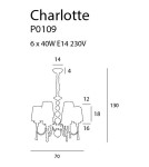 Modern chandeliers - Maxlight Charlotte 70 cm P0109 Pendant Lamp. - product 4