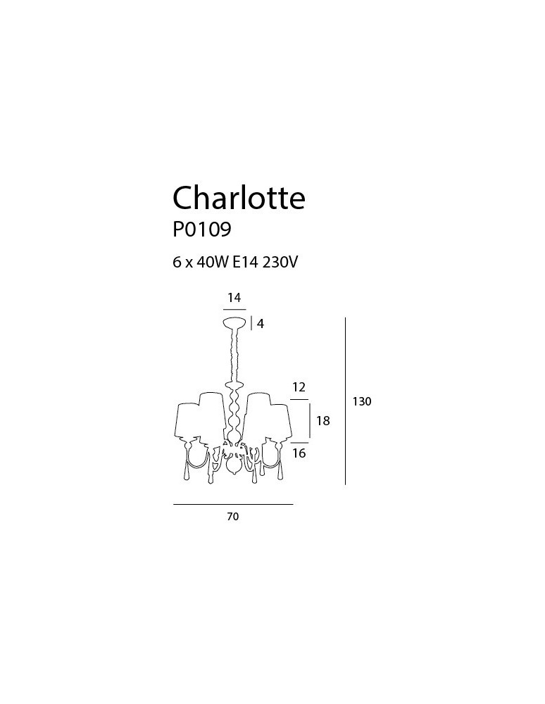 Modern chandeliers - Maxlight Charlotte 70 cm P0109 Pendant Lamp. - product kolory-swiatla.pl 4