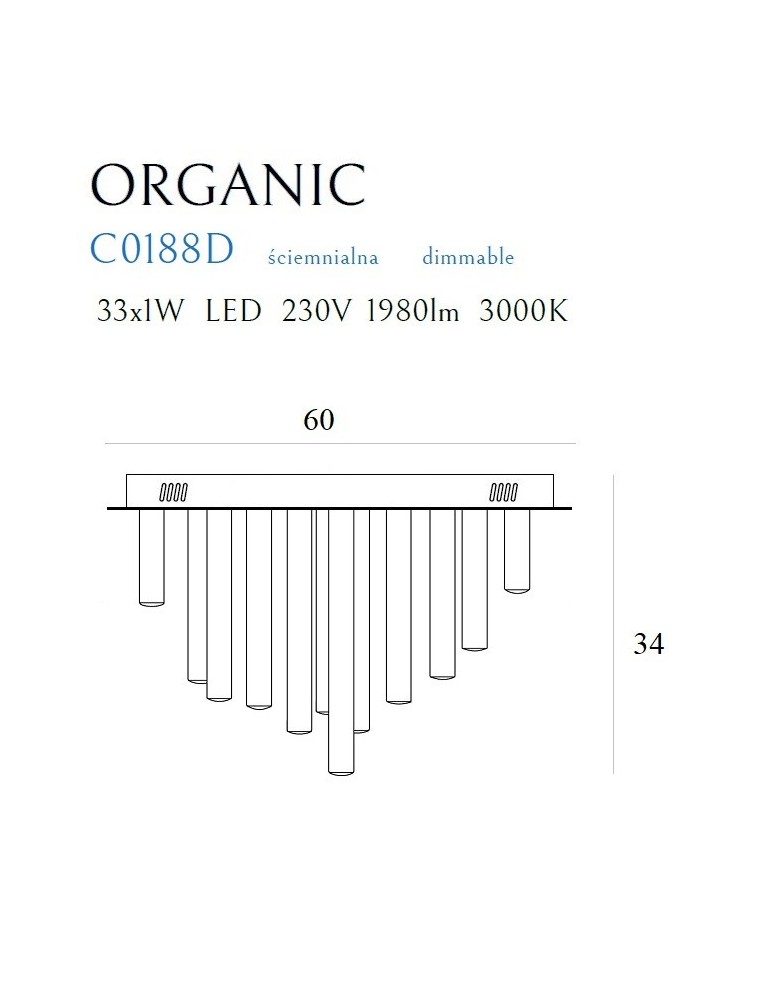 Modern ceiling lamps - Maxlight Plafond Organic 33X1 Gold Dimmable C0188D. - product kolory-swiatla.pl 4