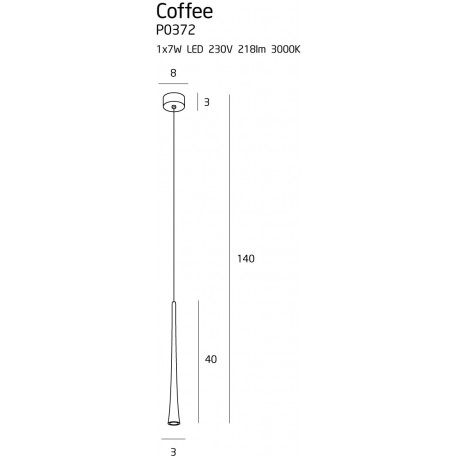 MAXlight COFFEE Lampa Wisząca czarny P0372