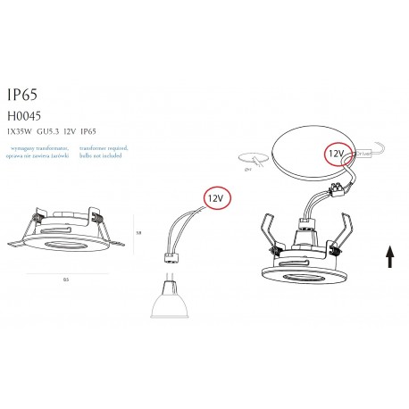 Maxlight IP65 Oprawa Podtynkowa chrom H0045