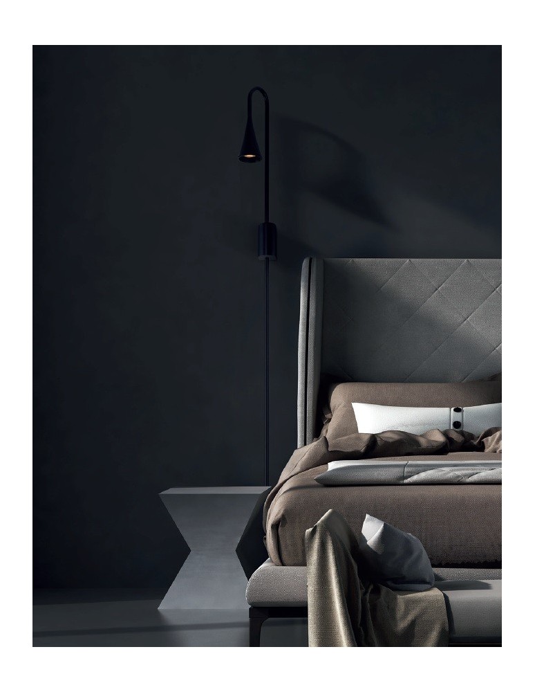 Designer wall lamps - Maxlight Wall lamp Comet Black 3W LED IP54 W0280 - product kolory-swiatla.pl 5