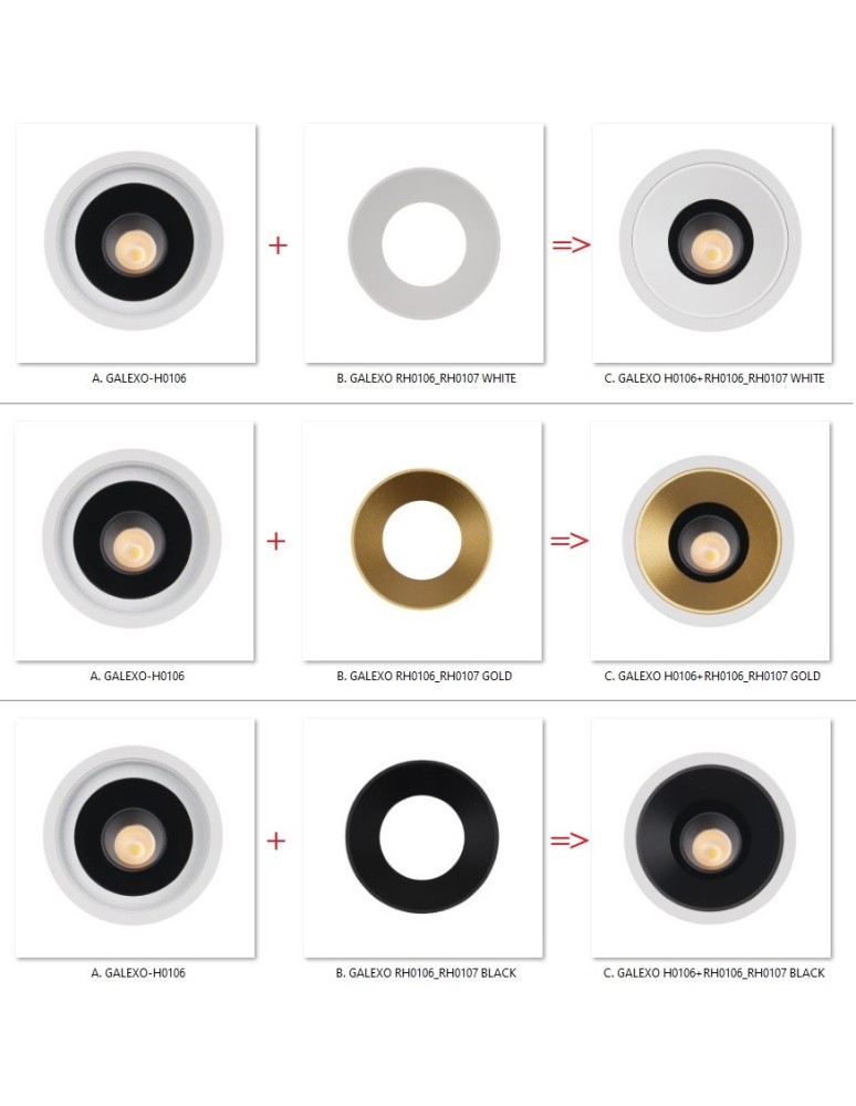 Round flush-mounted lamps - Maxlight Galexo LED 7W White H0106 recessed luminaire. - product kolory-swiatla.pl 4