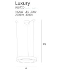 Pendant lamps circles - Maxlight Luxury 40 cm Gold Dimmable P0377D Pendant Lamp. - product 7