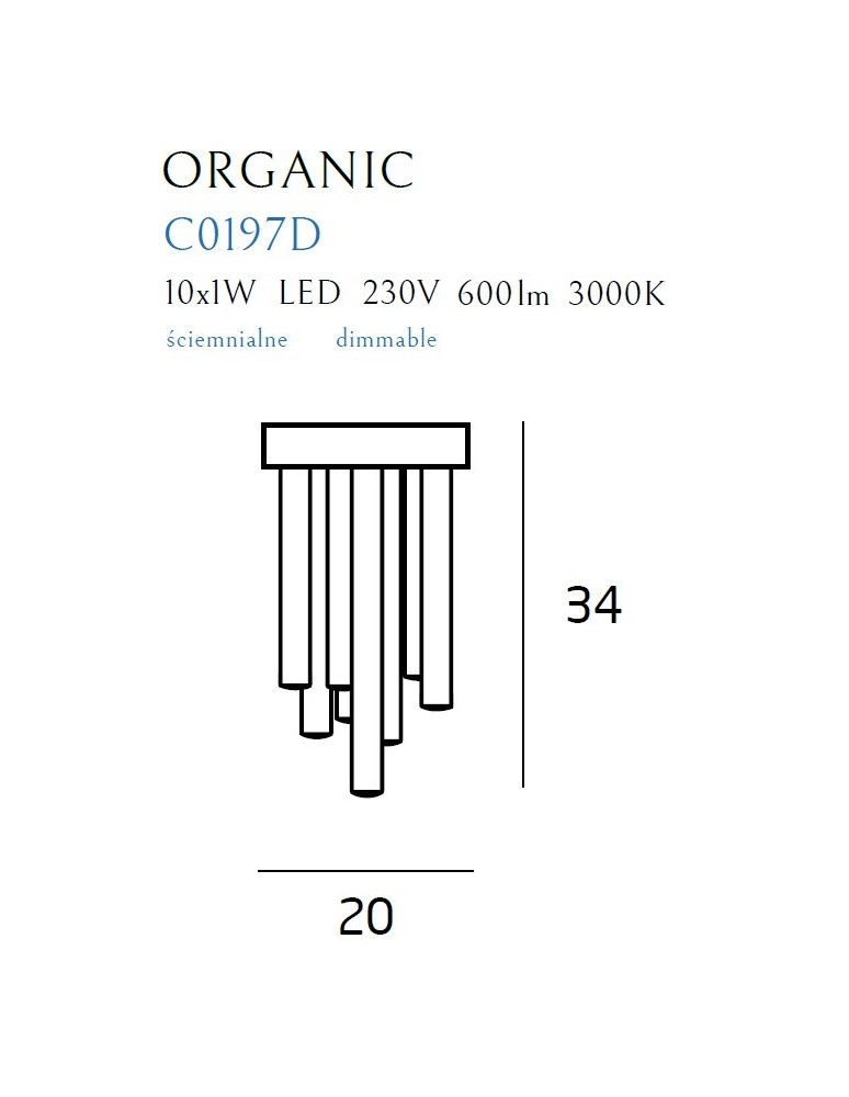 Modern ceiling lamps - Maxlight Plafond Organic Gold Small Dimmable C0197D. - product kolory-swiatla.pl 3
