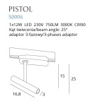 Lamps for 3-phase busbars - Maxlight Pistol Black 12W LED Light S0006. - product 3