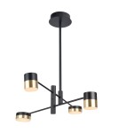 LED pendant lamps - Maxlight Puma LED Pendant Lamp 4X 7W Black/Gold P0404 - product 1