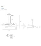 LED pendant lamps - Maxlight Puma LED Pendant Lamp 4X 7W Black/Gold P0404 - product 3