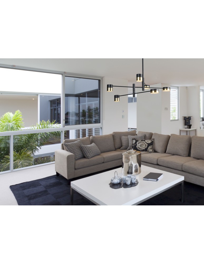 LED pendant lamps - Maxlight Puma LED Pendant Lamp 6X 7W Black/Gold P0405 - product kolory-swiatla.pl 3