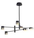 LED pendant lamps - Maxlight Puma LED Pendant Lamp 6X 7W Black/Gold P0405 - product 1