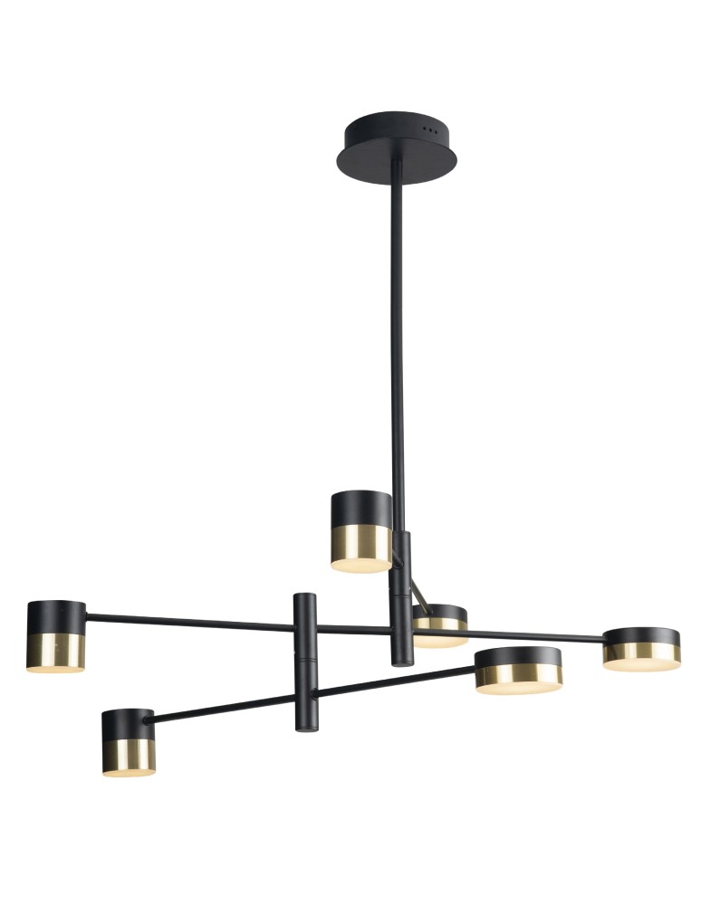 LED pendant lamps - Maxlight Puma LED Pendant Lamp 6X 7W Black/Gold P0405 - product kolory-swiatla.pl 1