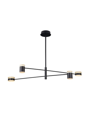 Maxlight Puma LED 4X 7W Black/Wood P0406 Pendant Lamp.