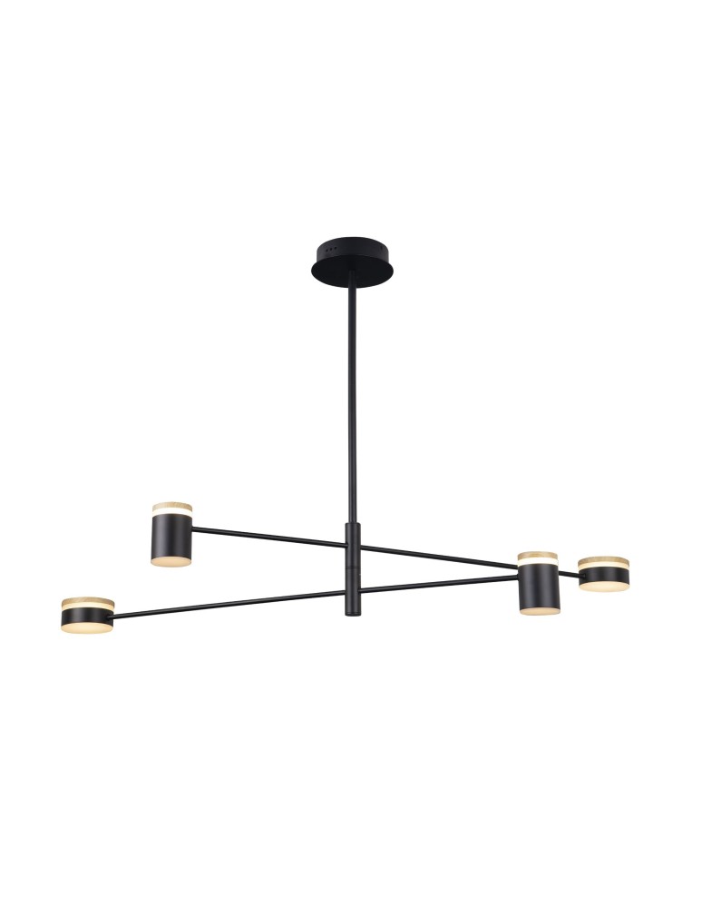 LED pendant lamps - Maxlight Puma LED 4X 7W Black/Wood P0406 Pendant Lamp. - product kolory-swiatla.pl 1