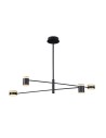 Maxlight Lampa Wisząca Puma LED 4X 7W Czarny/Drewno P0406