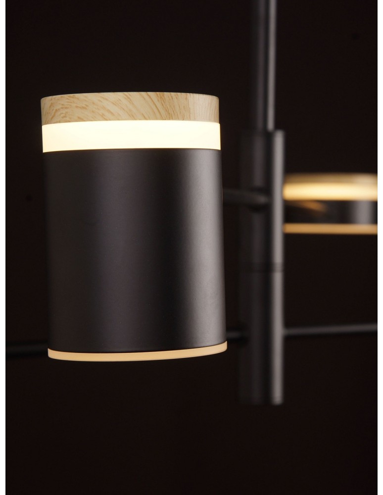 LED pendant lamps - Maxlight Puma LED 4X 7W Black/Wood P0406 Pendant Lamp. - product kolory-swiatla.pl 3