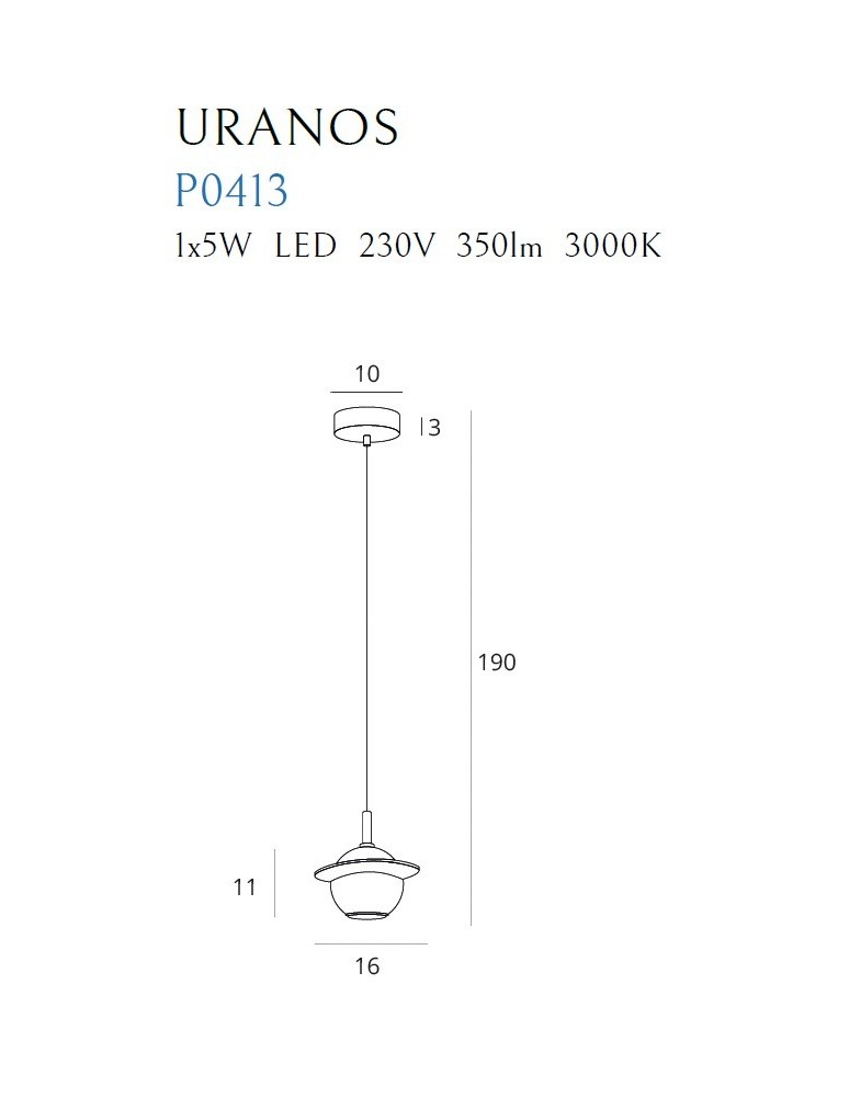 LED pendant lamps - Maxlight Uranos Pendant Lamp White P0413 - product kolory-swiatla.pl 8