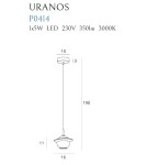 LED pendant lamps - Maxlight Uranos Pendant Lamp Black P0414 - product 6