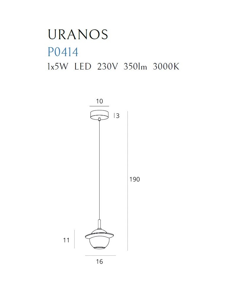 LED pendant lamps - Maxlight Uranos Pendant Lamp Black P0414 - product kolory-swiatla.pl 7
