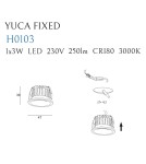 Round flush-mounted lamps - Maxlight Max Yuca Fixed Black 3W recessed luminaire H0103 - product 4
