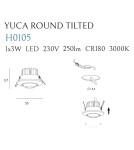 Round flush-mounted lamps - Maxlight Max Yuca Round Tilted Black 3W H0105 Recessed Luminaire. - product 5