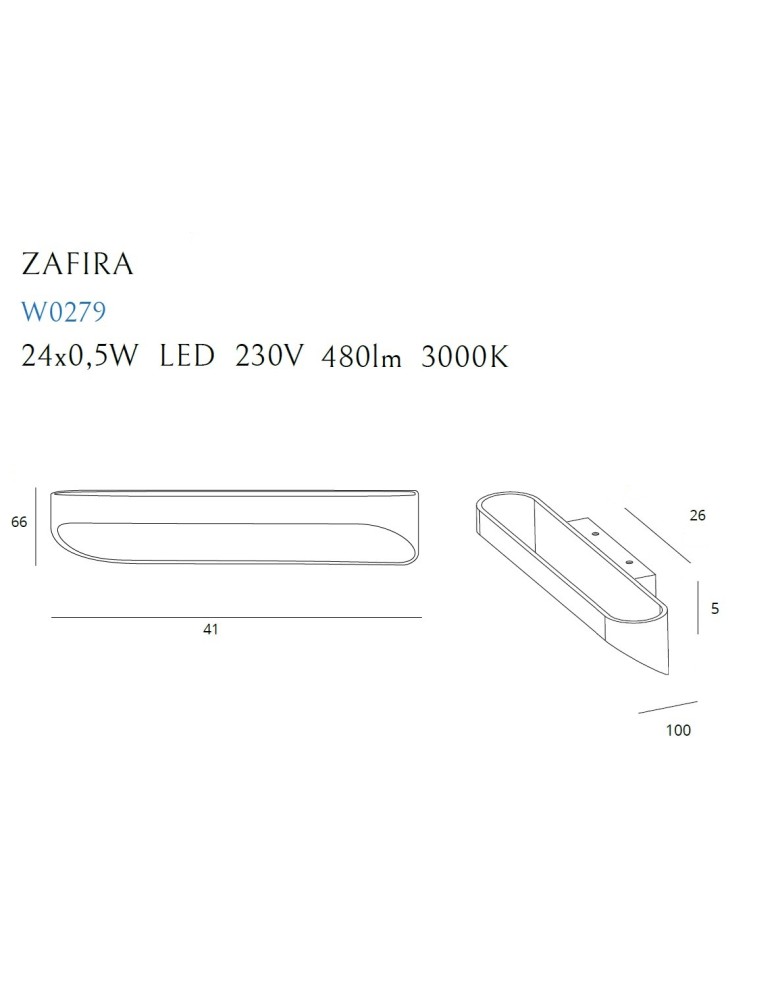 Modern wall lamps - Maxlight Wall lamp Zafira Black 12W W0279 - product kolory-swiatla.pl 3