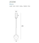 LED pendant lamps - Maxlight Zoom Black 6W LED P0416 Pendant Lamp. - product 5