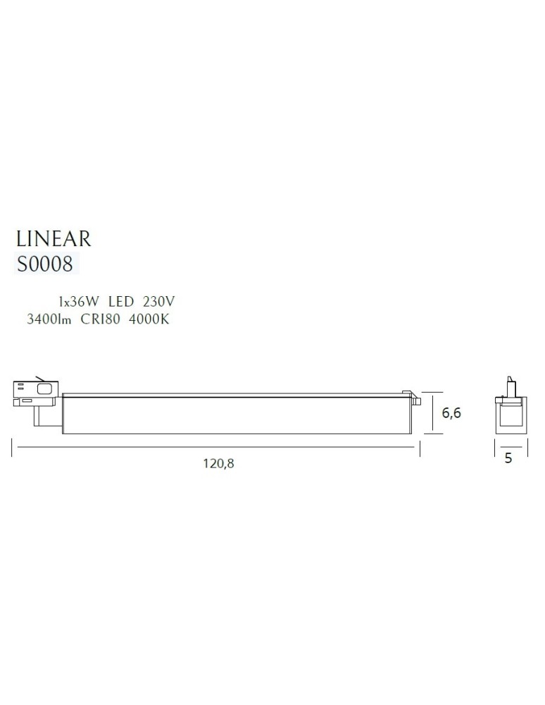 Lamps for 3-phase busbars - Maxlight Linear Track Black 36W 4000K S0008 Busbar Lamp. - product kolory-swiatla.pl 7