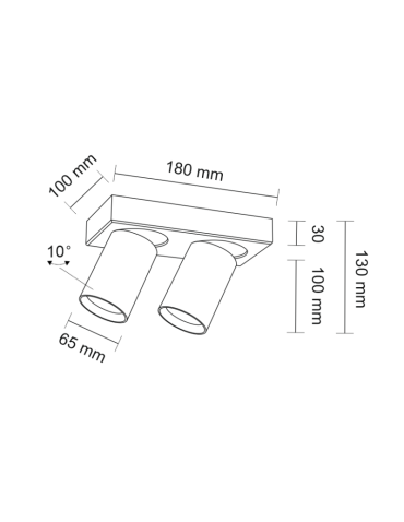 Shilo TARUMI 2xGU10 white spotlight 7973 - product 2