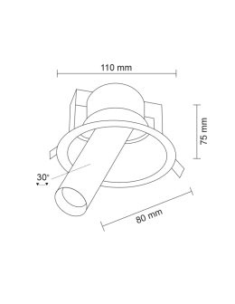 Shilo YAKUMO 1xGU10 black recessed 7806 - product 2