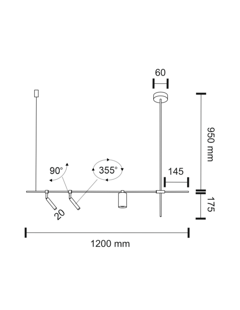 Pendant lamps - Shilo NAMASU 2xG9 1xGU10 black pendant 7862 - product kolory-swiatla.pl 2