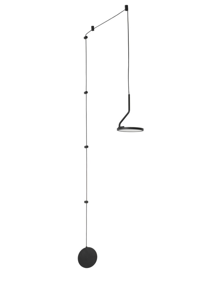 LED pendant lamps - Luces Exclusivas FALDA LED pendant 10W 500lm 3000K matte black LE41628 - product kolory-swiatla.pl 1