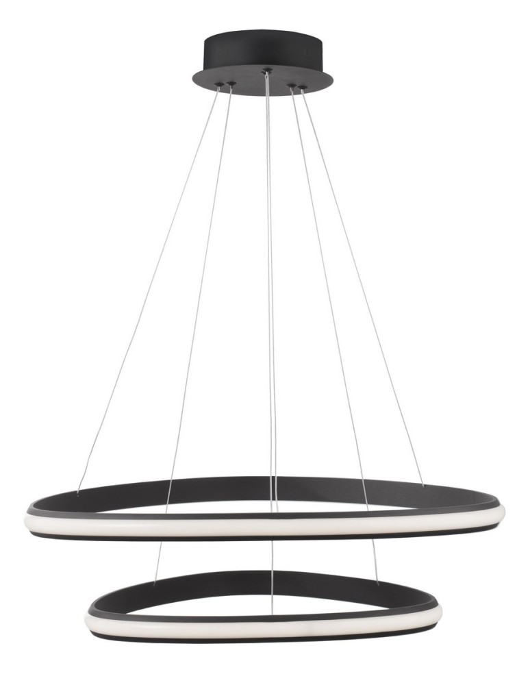 LED pendant lamps - Luces Exclusivas FUNZA Pendant LED 48W 2363lm 3000K Dimmable mat black LE41632 - product kolory-swiatla.pl 1