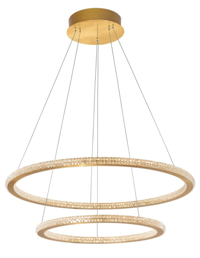 LED pendant lamps - Luces Exclusivas MONTE LED Pendant 56W 3555lm 3000K Dimmable Gold LE41691 - product kolory-swiatla.pl 1