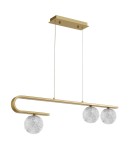 Brass-colored pendant lamps - Luces Exclusivas PASTO Pendant 3x5W LED gold brass LE41739 - product 1
