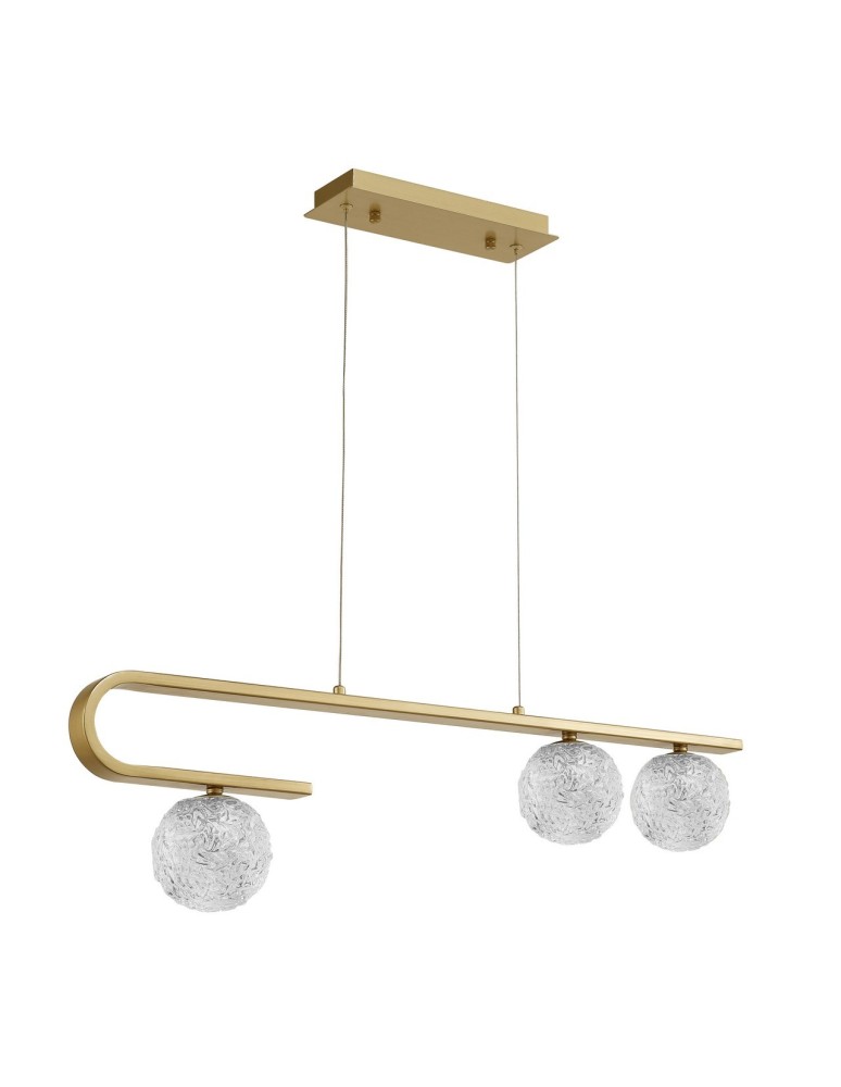 Brass-colored pendant lamps - Luces Exclusivas PASTO Pendant 3x5W LED gold brass LE41739 - product kolory-swiatla.pl 1
