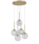 Brass-colored pendant lamps - Luces Exclusivas PASTO Pendant 5xG9 LED gold brass LE41740 - product 1
