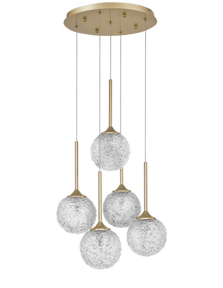 Brass-colored pendant lamps - Luces Exclusivas PASTO Pendant 5xG9 LED gold brass LE41740 - product kolory-swiatla.pl 1
