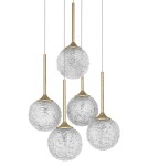 Brass-colored pendant lamps - Luces Exclusivas PASTO Pendant 5xG9 LED gold brass LE41740 - product 2