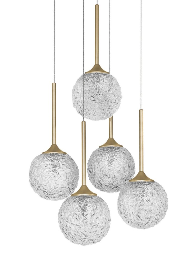 Brass-colored pendant lamps - Luces Exclusivas PASTO Pendant 5xG9 LED gold brass LE41740 - product kolory-swiatla.pl 2