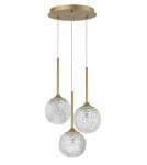 Brass-colored pendant lamps - Luces Exclusivas PASTO Pendant 3x5W LED gold brass LE41741 - product 1
